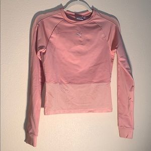 PUMA soft pink crop too with mesh fabric.